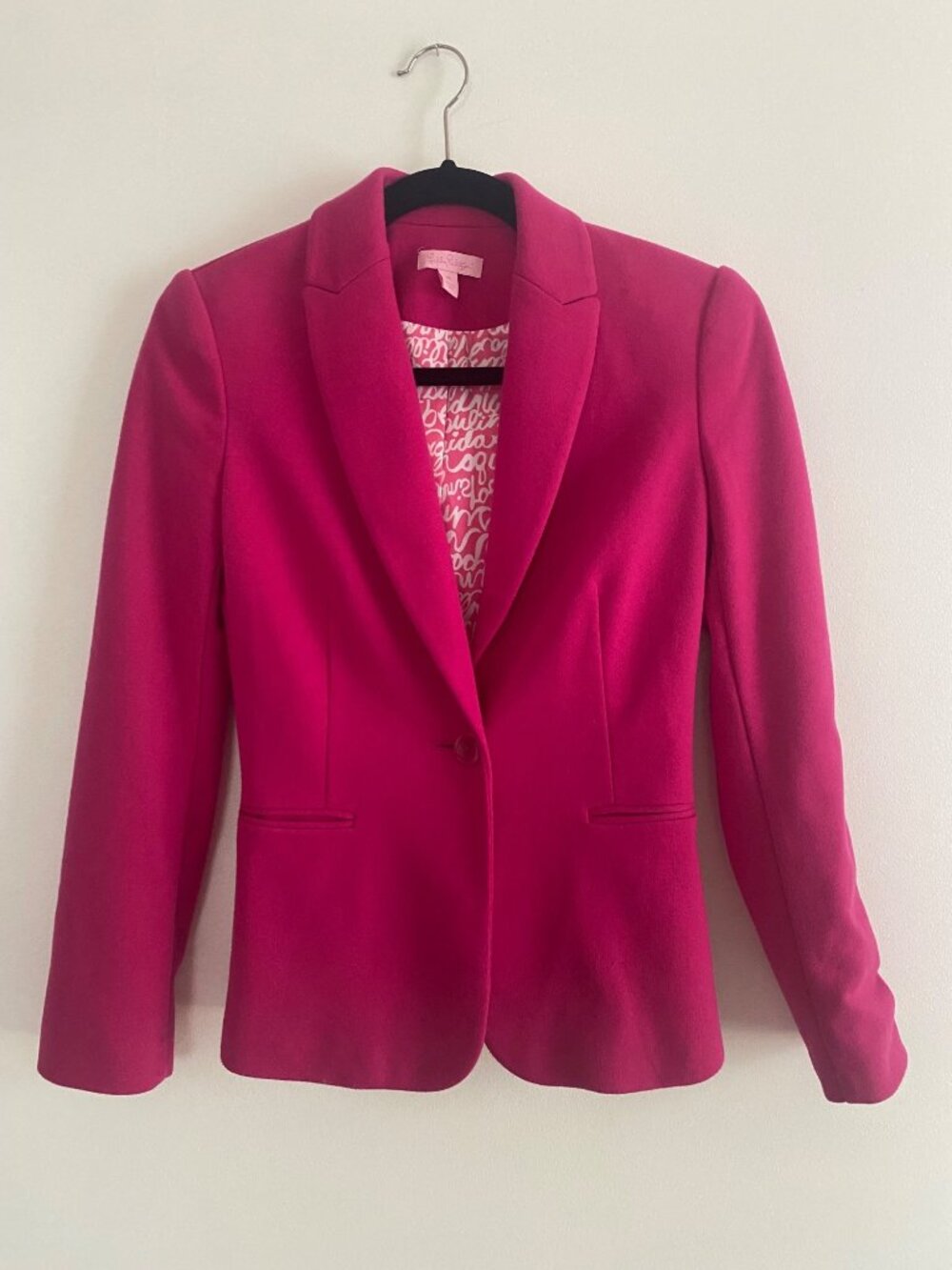 Lilly Pulitzer Hot Pink Leighton Blazer Jacket Women’s Size XS